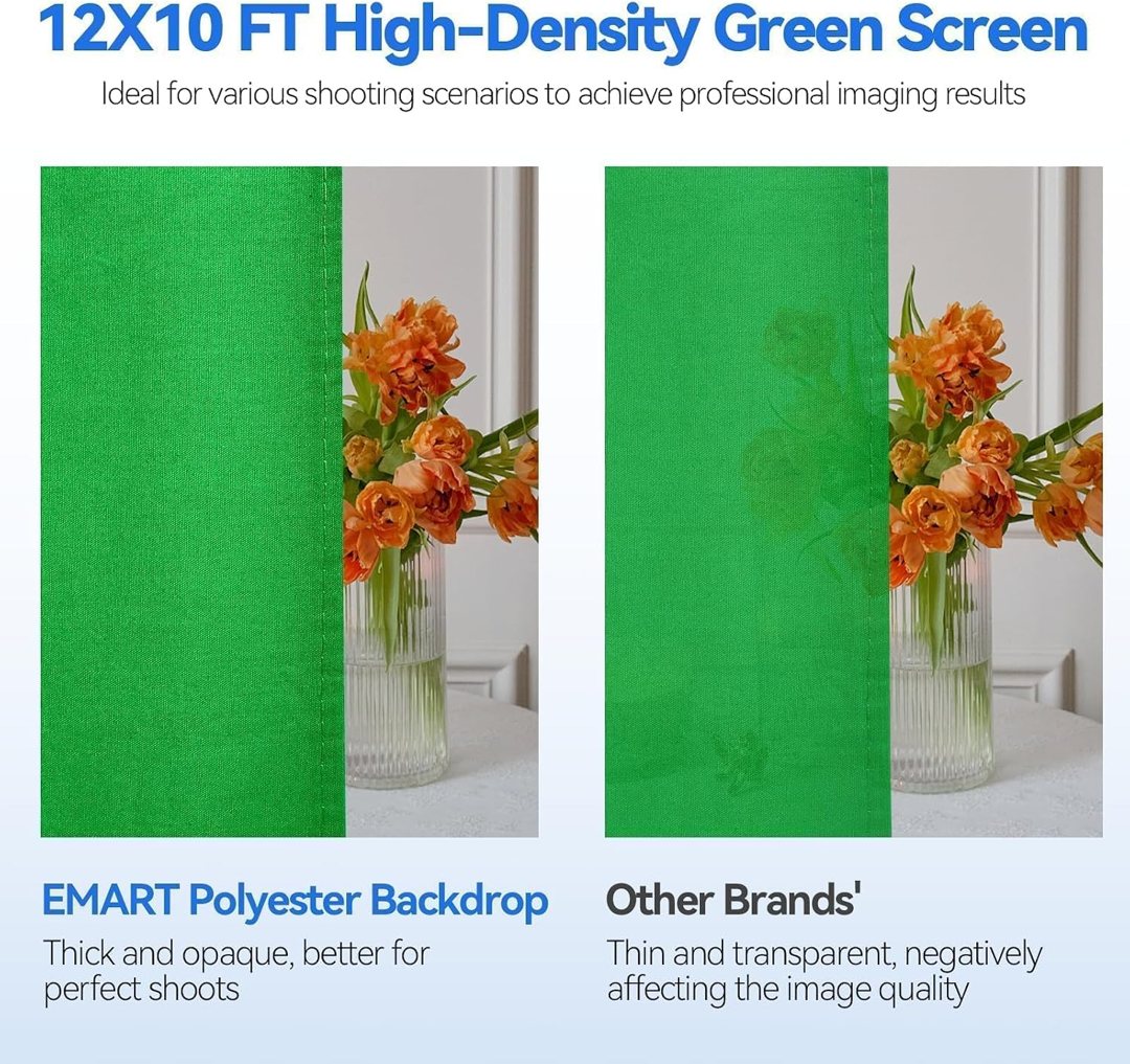 EMART Green Screen Backdrop Kit, 8.5x10FT Stand with 10x12FT Backdrop — frame 5