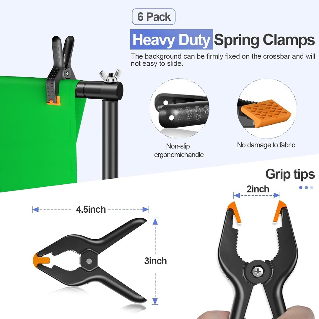 EMART Green Screen Backdrop Kit 8.5x10FT with 3Pcs 10x12FT Backdrop — frame 5