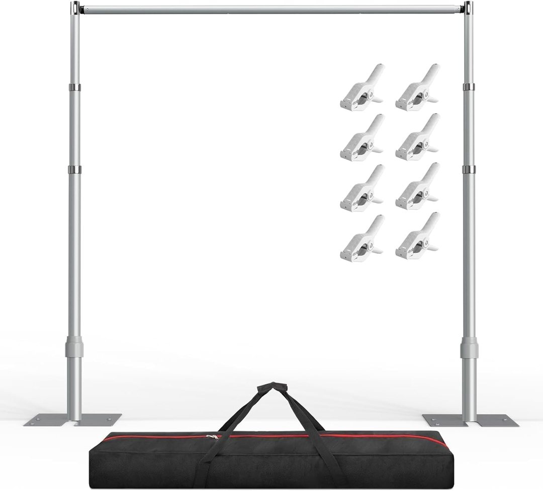 EMART Heavy Duty Backdrop Stand 10x10 Adjustable Photo Pipe and Drape Stand — frame 2