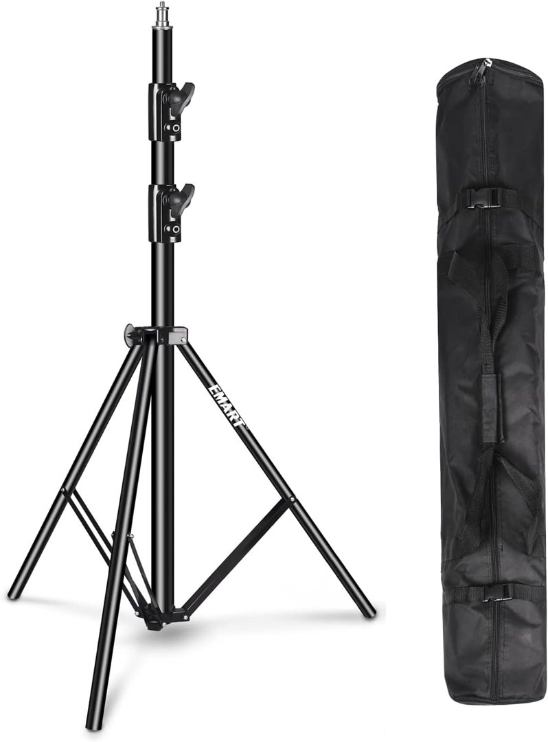 EMART Heavy Duty Light Stand 8.5ft, Spring Cushioned, Aluminum Alloy Construction, Photo Video Studio Tripod with Carrying Bag for Photography Lighting, Parabolic Softbox, Flash (1 Pack) — frame 2