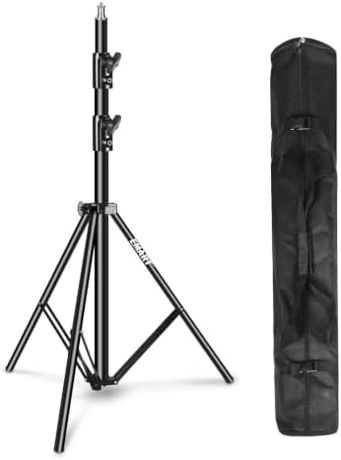 EMART Heavy Duty Light Stand 8.5ft, Spring Cushioned, Aluminum Alloy Construction, Photo Video Studio Tripod with Carrying Bag for Photography Lighting, Parabolic Softbox, Flash (1 Pack)