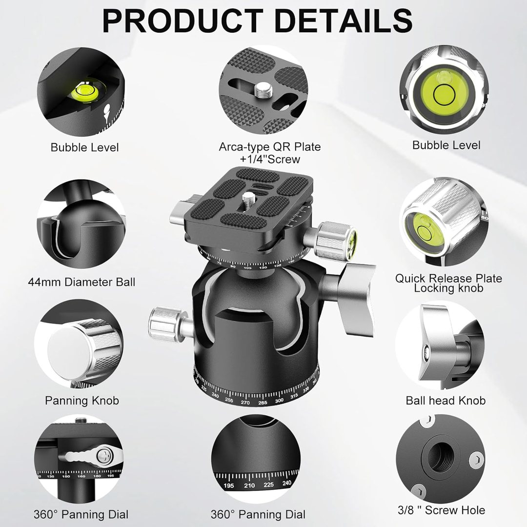 EMART Low Profile Tripod Ball Head with 1/4" Arca Swiss Quick Release Plat — frame 3