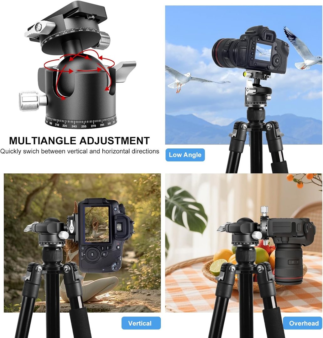 EMART Low Profile Tripod Ball Head with 1/4" Arca Swiss Quick Release Plat — frame 5
