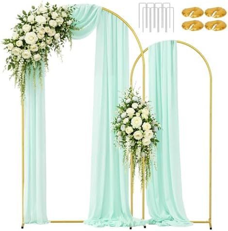 EMART Metal Arch Backdrop Stand, Set of 2 (7.2FT + 6FT) Wedding Arch Stand — frame 1