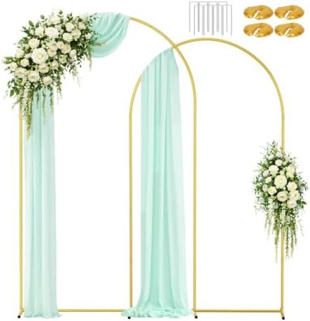 EMART Metal Arch Backdrop Stand, Set of 2 (8FT + 7.2FT) Wedding Arch Stand