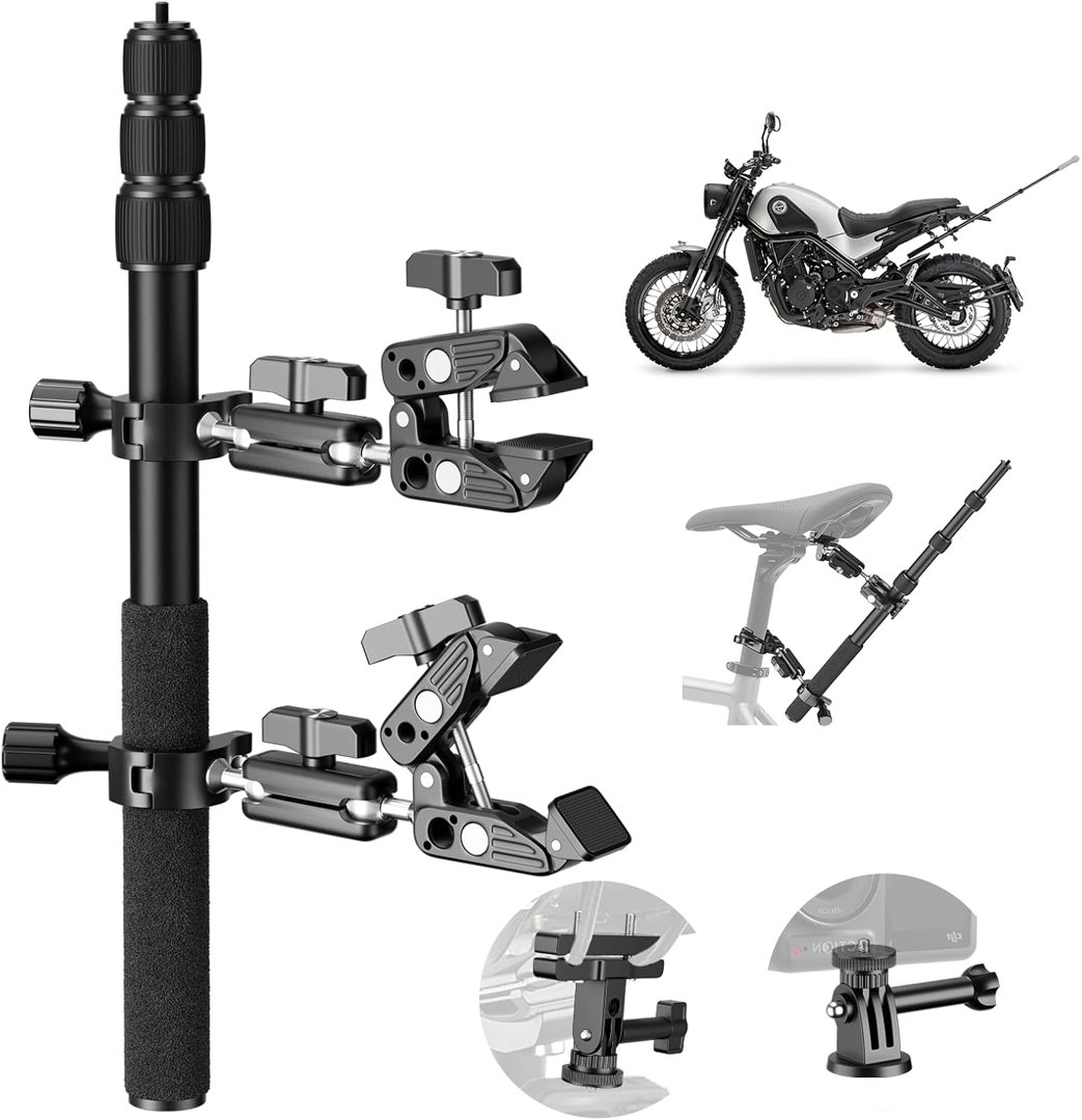 EMART Motorcycle Mount Kit for Insta 360 X4 X5, Bike Handlebar Clamp Mounts — frame 2