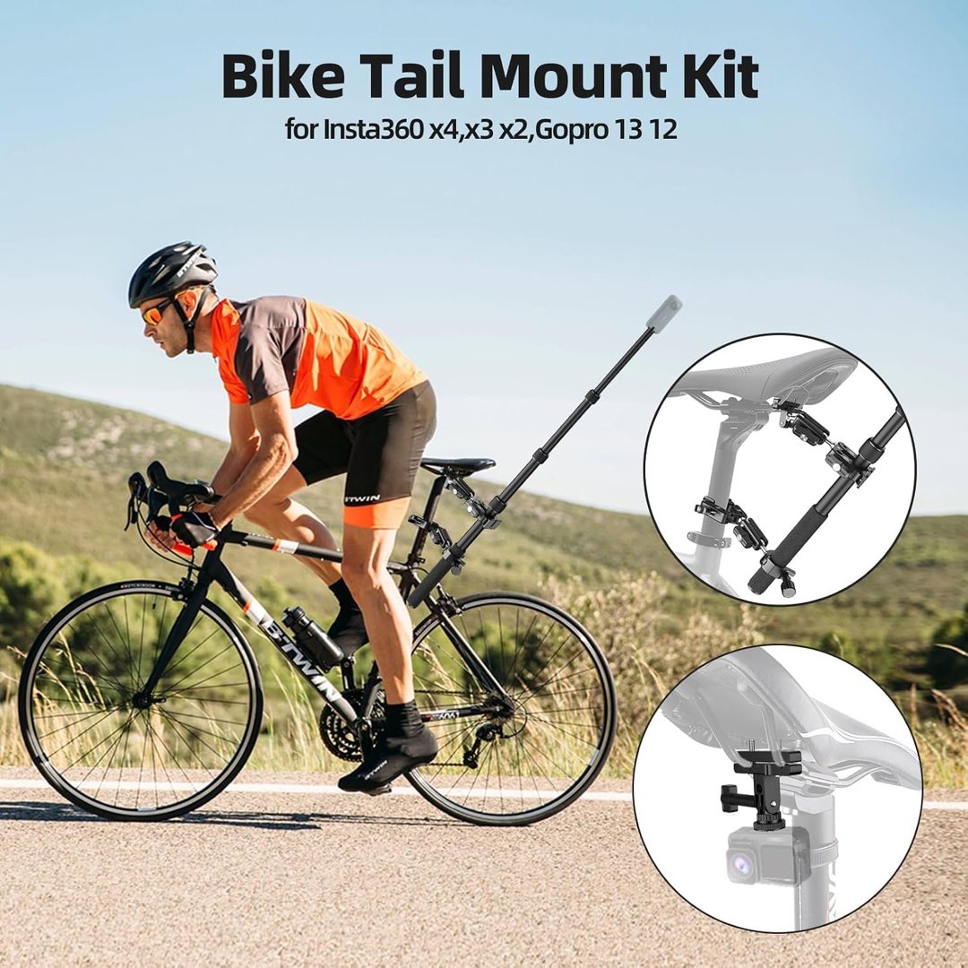 EMART Motorcycle Mount Kit for Insta 360 X4 X5, Bike Handlebar Clamp Mounts — frame 5