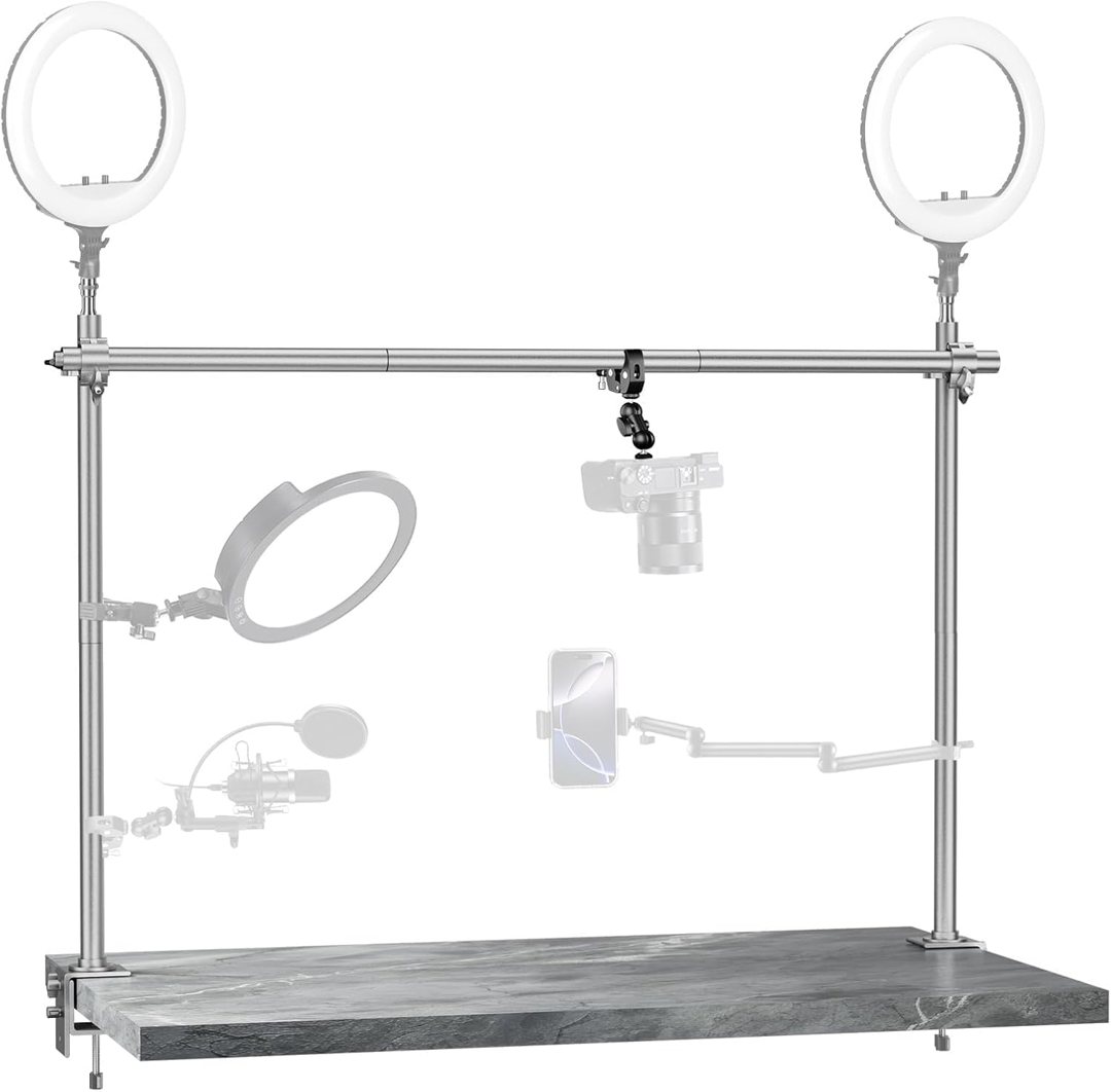 EMART Overhead Camera Mount Rig, Adjustable Aluminum Tabletop Platform — frame 2