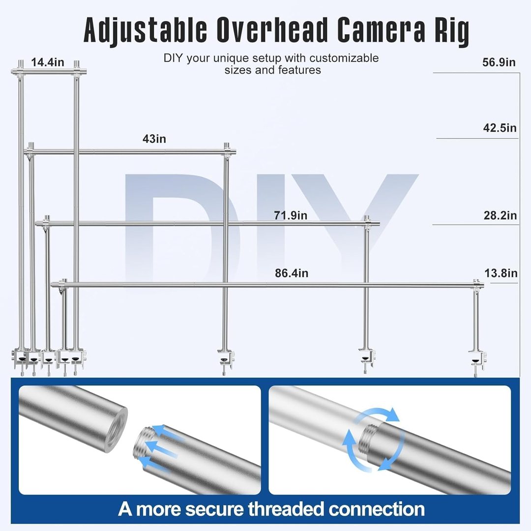 EMART Overhead Camera Mount Rig, Adjustable Aluminum Tabletop Platform — frame 5