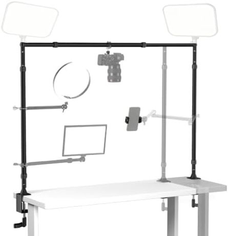 EMART Overhead Camera Mount Rig, Desk Mount & Adjustable Height/Width with Phone Holder, Max Load 26.5lbs, Compatible with DSLR, Smartphones & Webcams for Top Shot, Video, Vlog, Studio Photography
