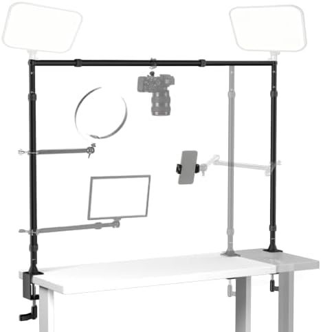 EMART Overhead Camera Mount Rig, Desk Mount & Adjustable Height/Width with Phone Holder, Max Load 26.5lbs, Compatible with DSLR, Smartphones & Webcams for Top Shot, Video, Vlog, Studio Photography — frame 1