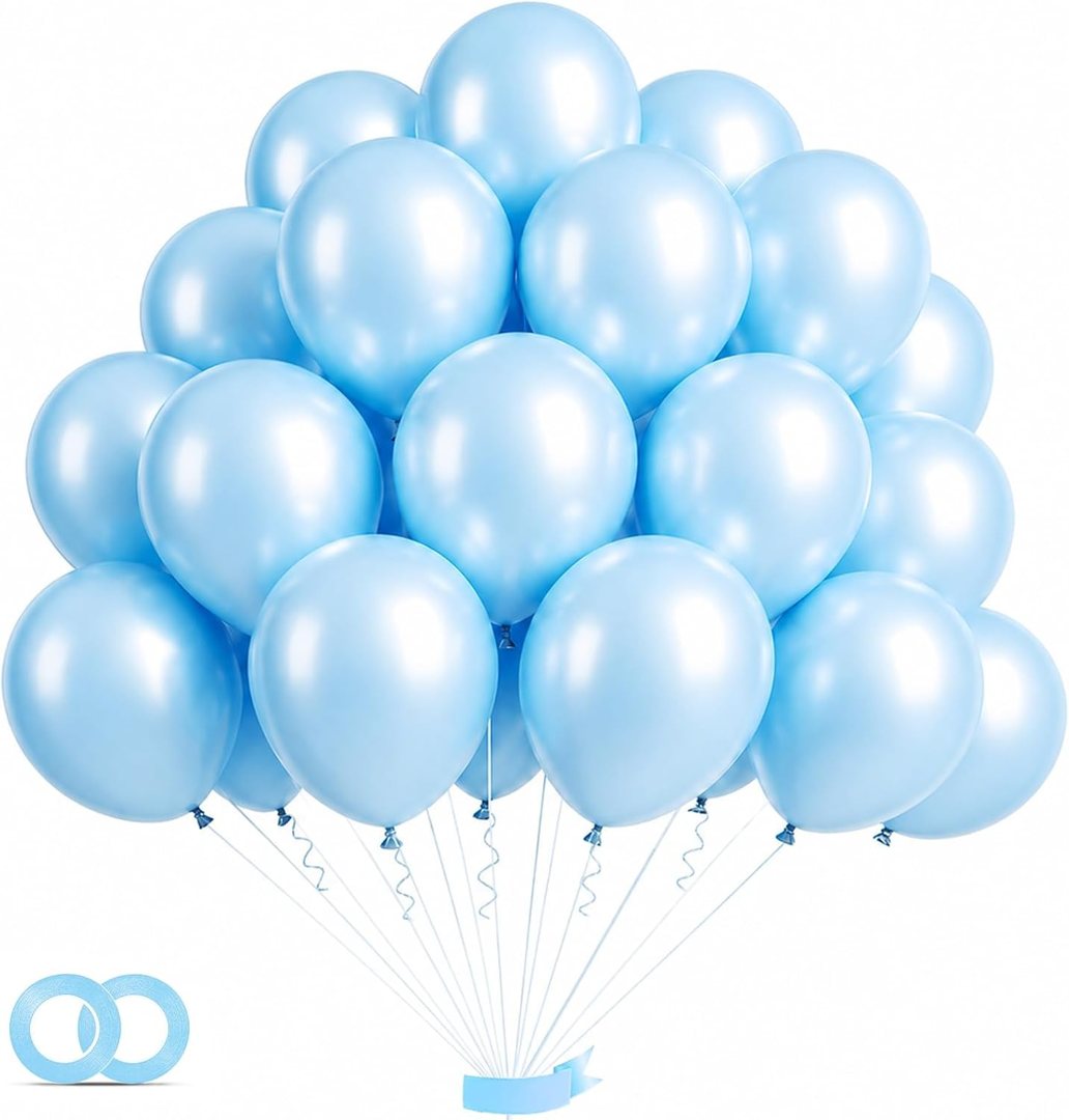 EMART Pastel Blue Balloons 12 Inch 100pcs，Latex Balloons for Party — frame 2