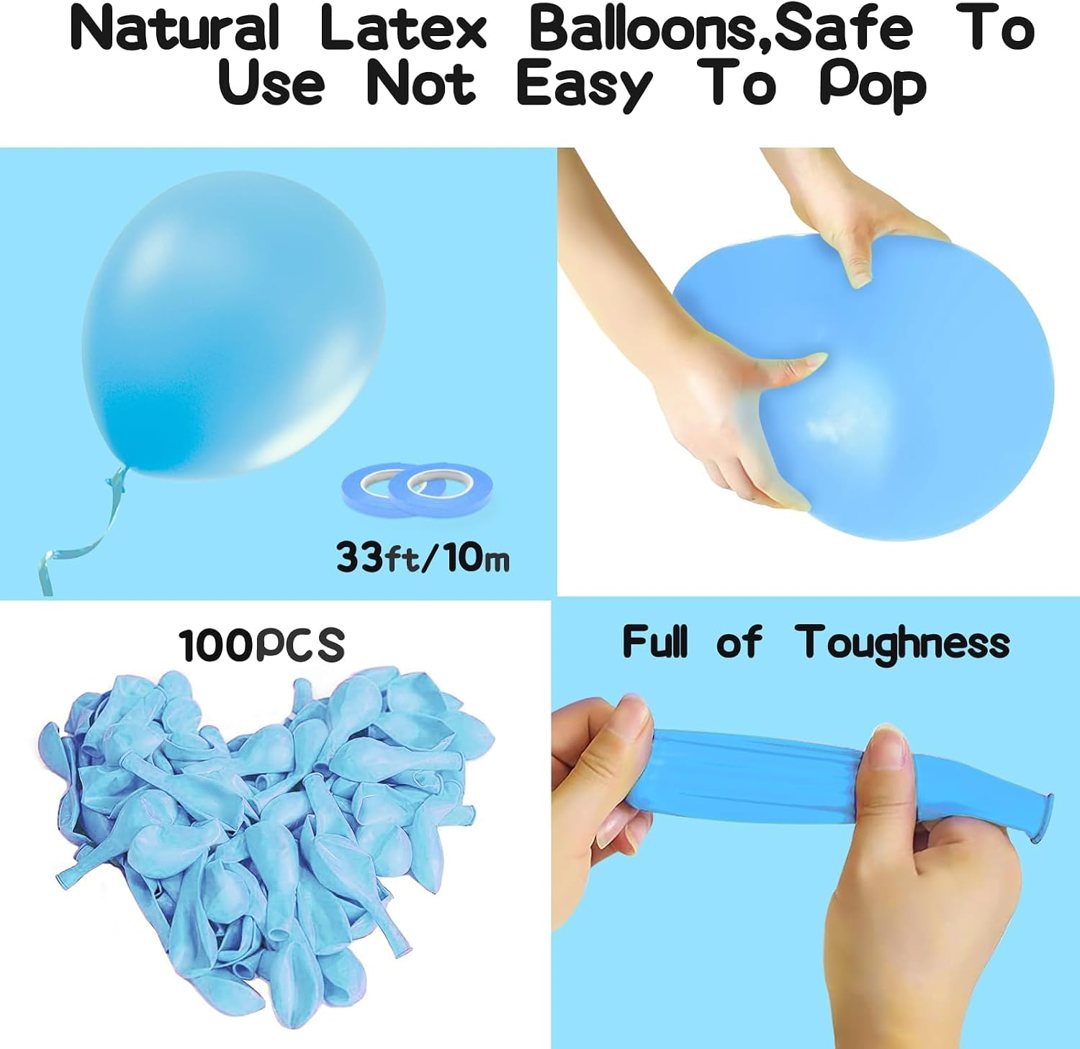 EMART Pastel Blue Balloons 12 Inch 100pcs，Latex Balloons for Party — frame 5