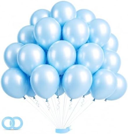 EMART Pastel Blue Balloons 12 Inch 100pcs，Latex Balloons for Party