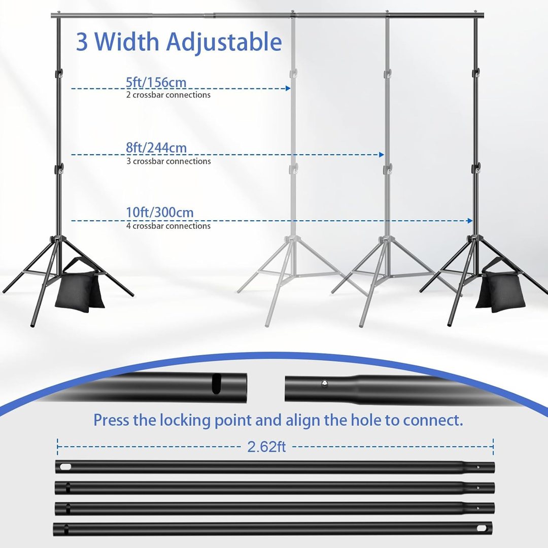 EMART Photo Backdrop Stand, 6.9x10ft Back Drop Stand for Party, Photography — frame 4