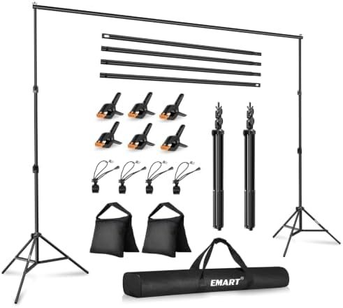 EMART Photo Backdrop Stand, 7.8x10ft Back Drop Stand for Party, Photography — frame 1