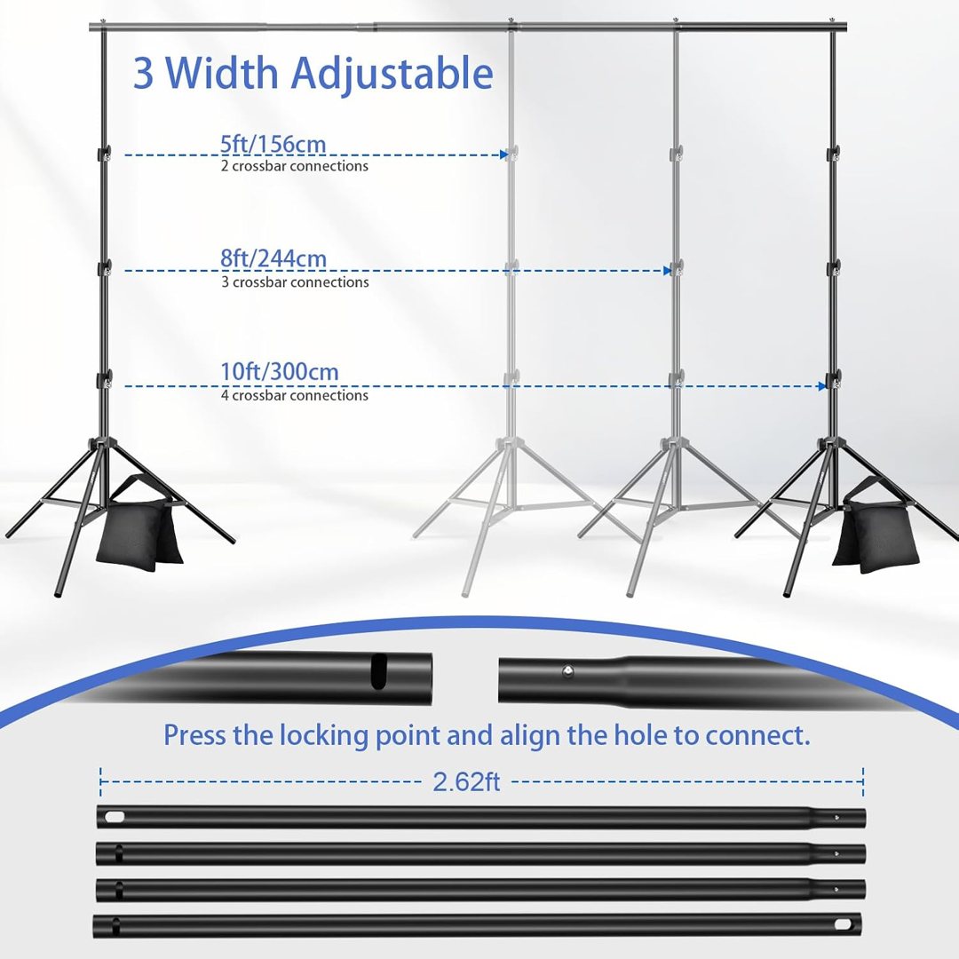 EMART Photo Backdrop Stand, 8.5x10ft Back Drop Stand for Party, Photography — frame 4