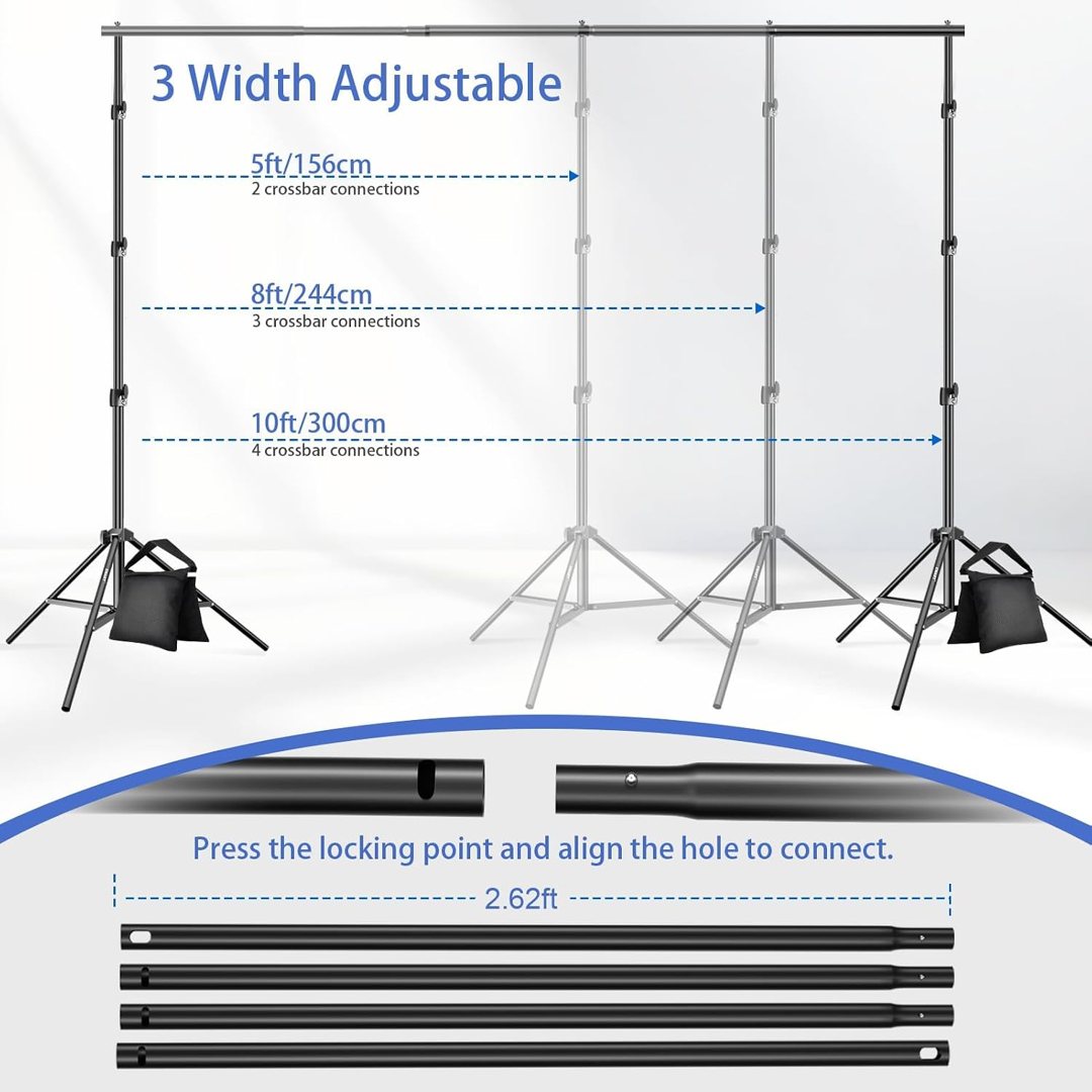 EMART Photo Backdrop Stand, 9x10ft Back Drop Stand for Party, Photography — frame 4