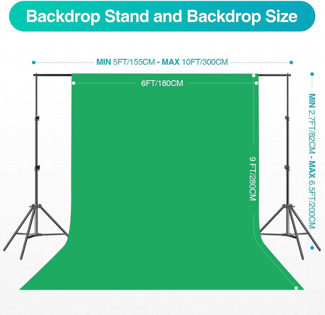EMART Photography Lighting Kit 6.5x10Ft Backdrop Stand, 50W Dimmable Bulb — frame 3
