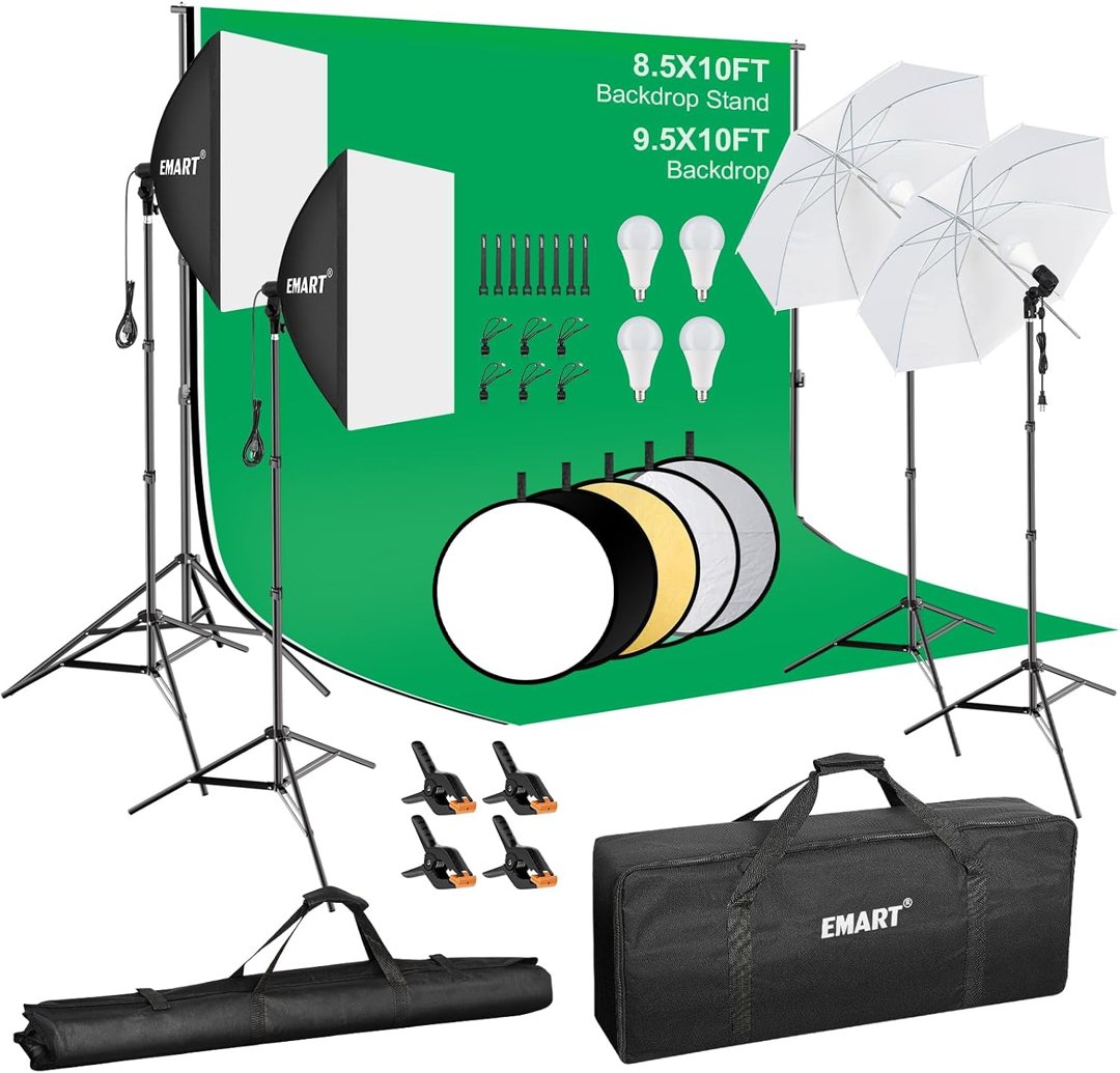EMART Photography Lighting Kit 8.5x10Ft Backdrop Stand & 9.5x10FT Backdrops — frame 2