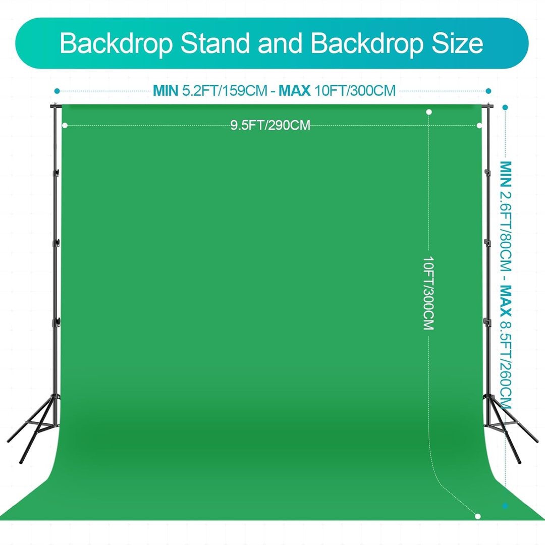 EMART Photography Lighting Kit 8.5x10Ft Backdrop Stand & 9.5x10FT Backdrops — frame 3
