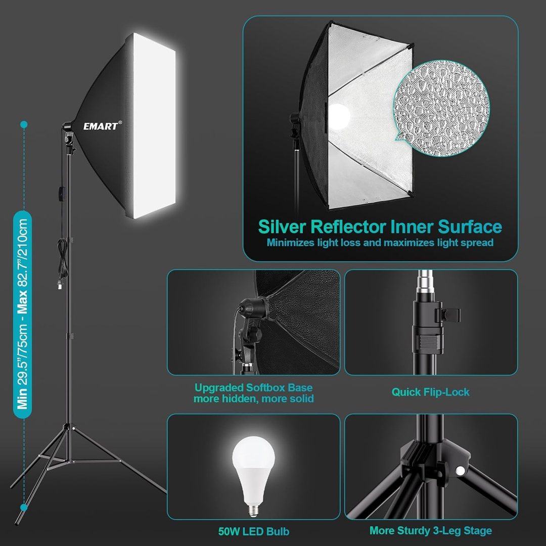 EMART Photography Lighting Kit 8.5x10Ft Backdrop Stand & 9.5x10FT Backdrops — frame 5