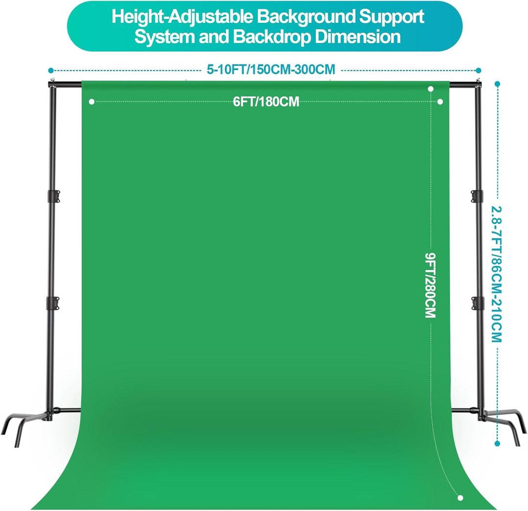 EMART Photography Lighting Kit, Softbox Lighting Kit with Background and Umbrella, 3 Color Green/White/Black Screen Backdrop Stand,Photo Studio Equipment for Video Shoot or Product Photography — frame 5