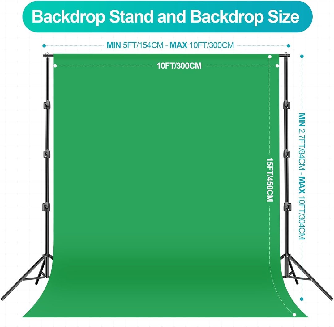 EMART Photography Lighting Kit with 10x10Ft Heavy Duty Backdrop Stand Kits — frame 4