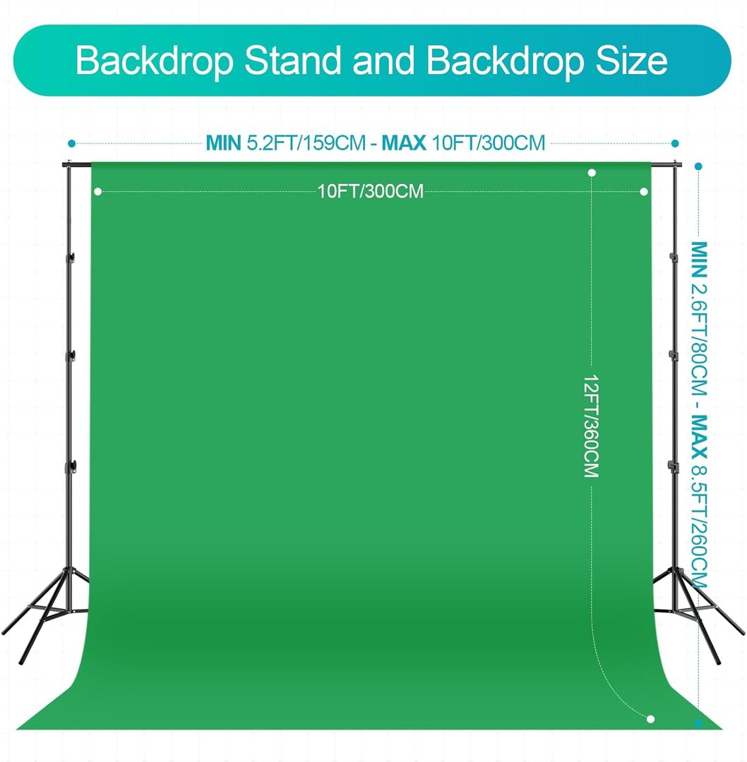 EMART Photography Lighting Kit with 10x12FT Backdrops,50W Dimmable LED Bulb — frame 3