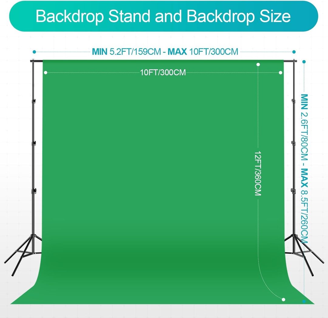 EMART Photography Lighting Kit with 8.5x10Ft Backdrop Stand,10x12 Backdrops — frame 3