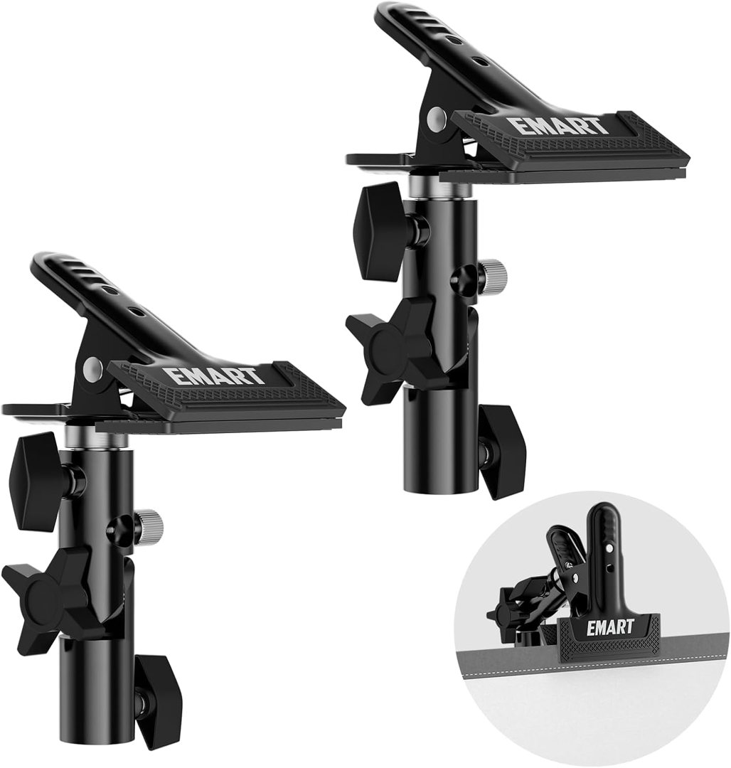 EMART Photography Reflector Holder 5/8" Heavy Duty Metal Backdrop Clips — frame 2