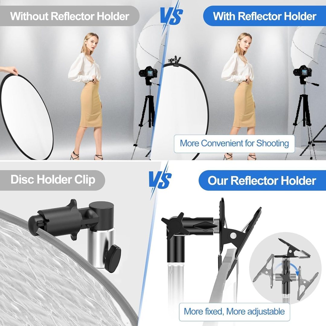 EMART Photography Reflector Holder 5/8" Heavy Duty Metal Backdrop Clips — frame 5