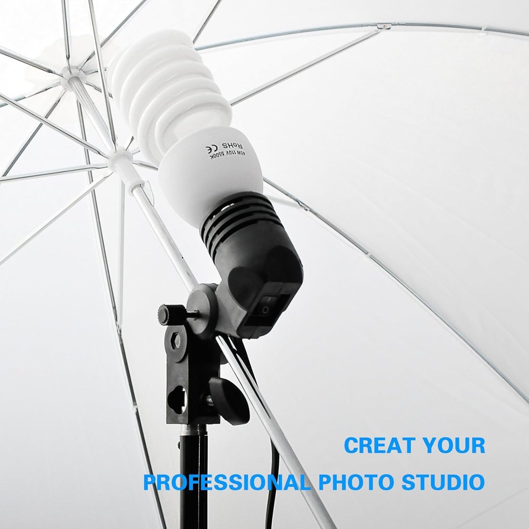 EMART Photography Umbrella Lighting Kit, 400W 5500K, 7x10ft Green Screen Backdrop Kit, Adjustable Frame with Wheels for Banner, Photo Shoot — frame 4