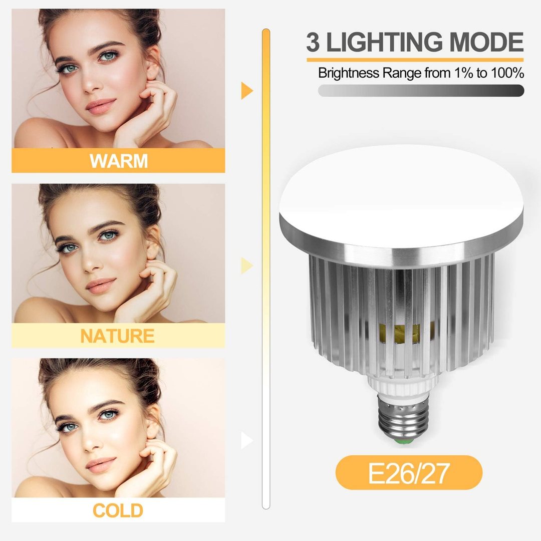 EMART Photography Umbrella Lighting Kit, 400W 5500K with 85W LED Bulbs Photo Portrait Continuous Reflector Lights for Camera Video Studio Shooting Daylight (2 Packs) — frame 4