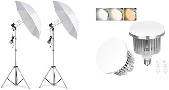 EMART Photography Umbrella Lighting Kit, 400W 5500K with 85W LED Bulbs Photo Portrait Continuous Reflector Lights for Camera Video Studio Shooting Daylight (2 Packs) — frame 1
