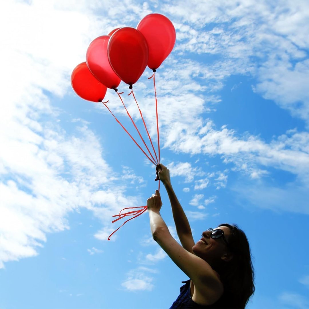 EMART Red Balloons 12 Inch 100pcs, Latex Balloons for Party(with Ribbon) — frame 5