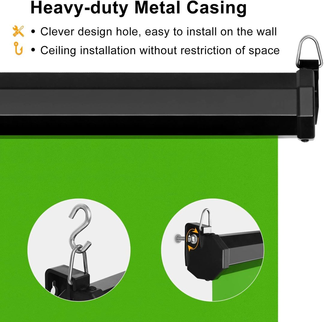 EMART Retractable Green Screen 75 x 79 Inch Collapsible Pull Down Chromakey — frame 3