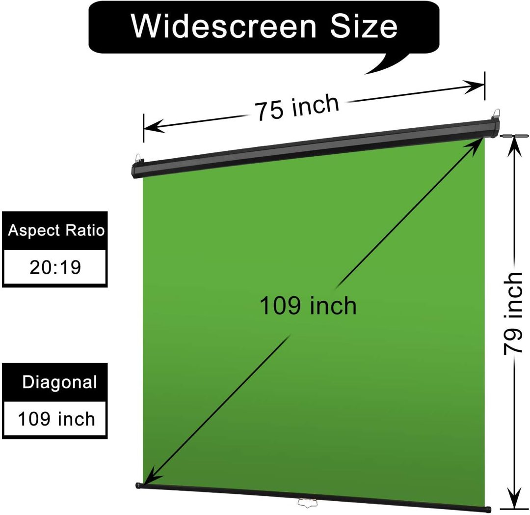 EMART Retractable Green Screen 75 x 79 Inch Collapsible Pull Down Chromakey — frame 4