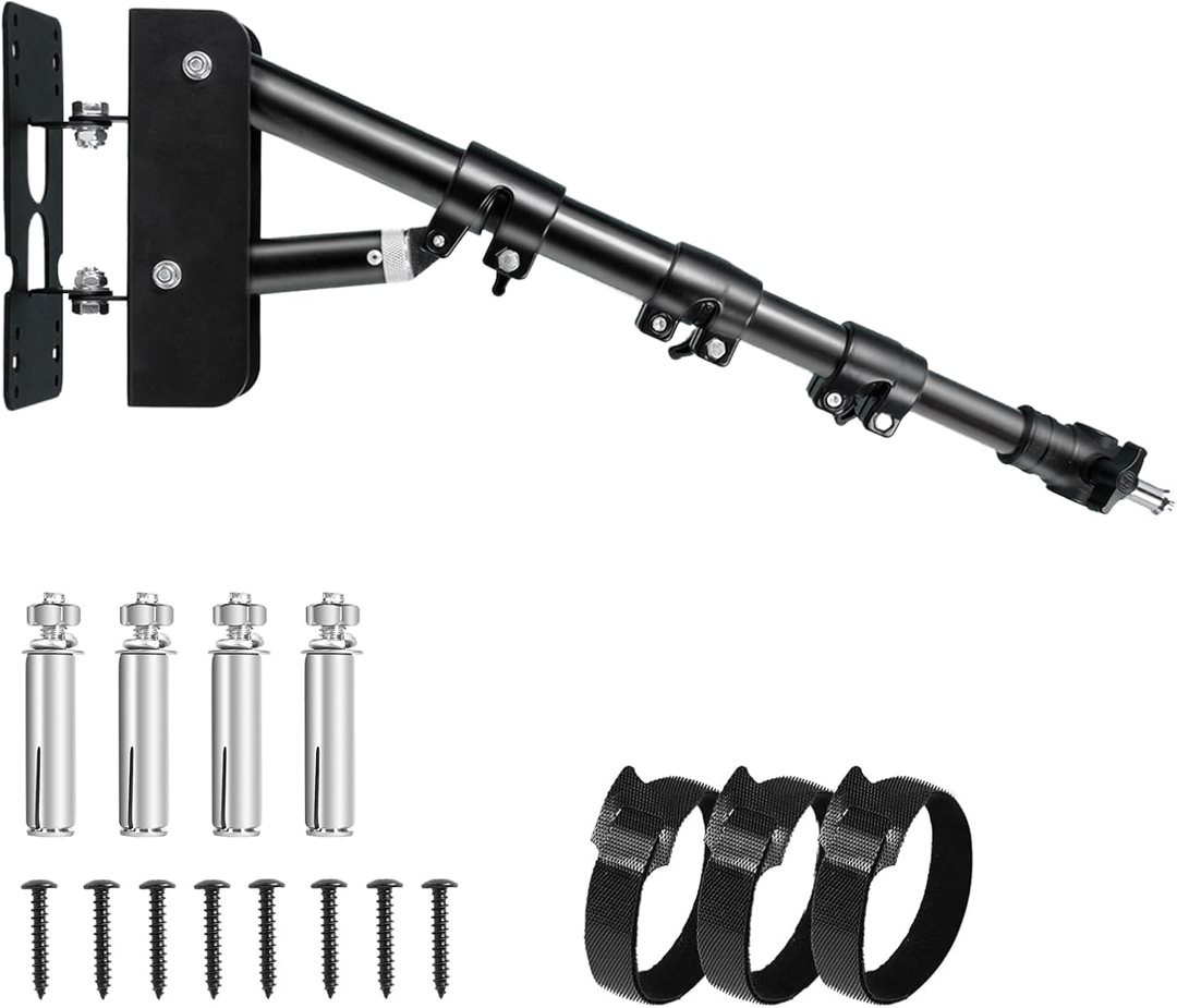 EMART Ring Light Wall Mount Boom Arm, Adjustable 42in/106cm Overhead Stand — frame 2
