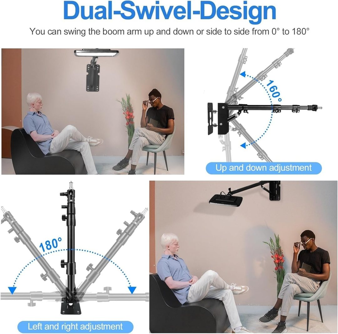 EMART Ring Light Wall Mount Boom Arm, Adjustable 42in/106cm Overhead Stand — frame 5