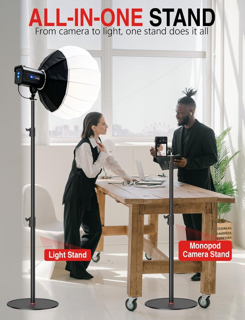 EMART Round Base Light Stand, 79" Heavy Duty Monopod for Camera, Lights — frame 3