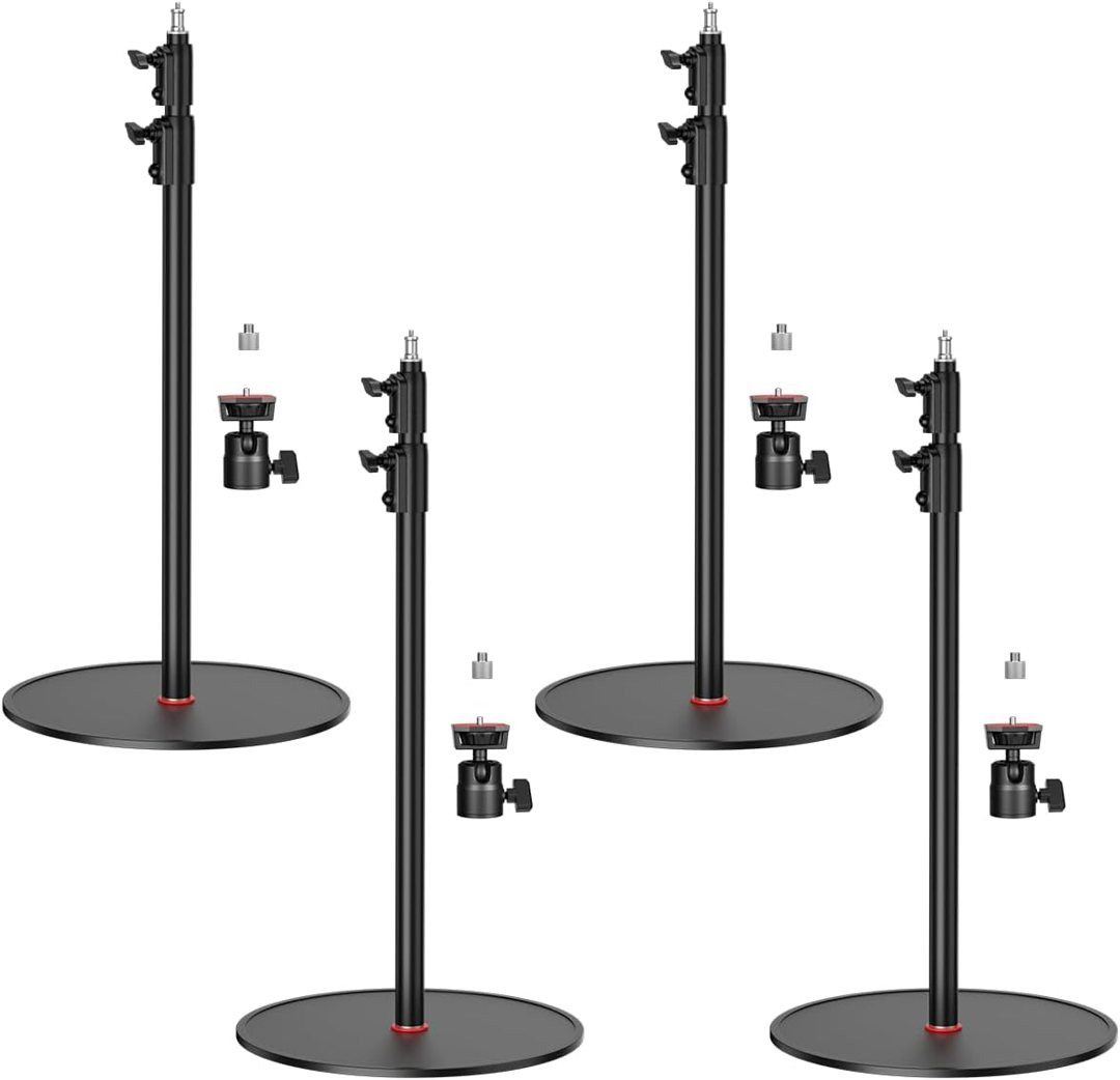 EMART Round Base Light Stand, 79" Heavy Duty Monopod for Camera, Lights, Webcam, Live Streaming, Vlogging, 22 LBS Payload, 4 Pack — frame 2