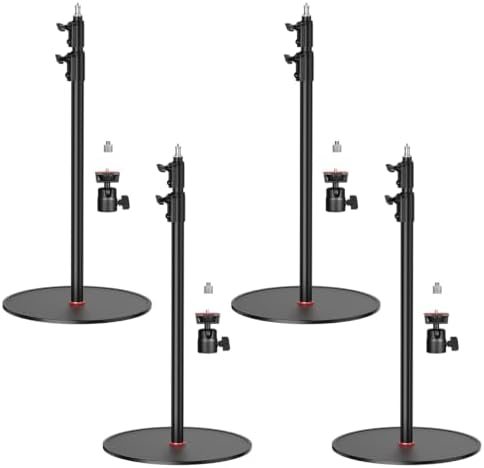 EMART Round Base Light Stand, 79" Heavy Duty Monopod for Camera, Lights, Webcam, Live Streaming, Vlogging, 22 LBS Payload, 4 Pack