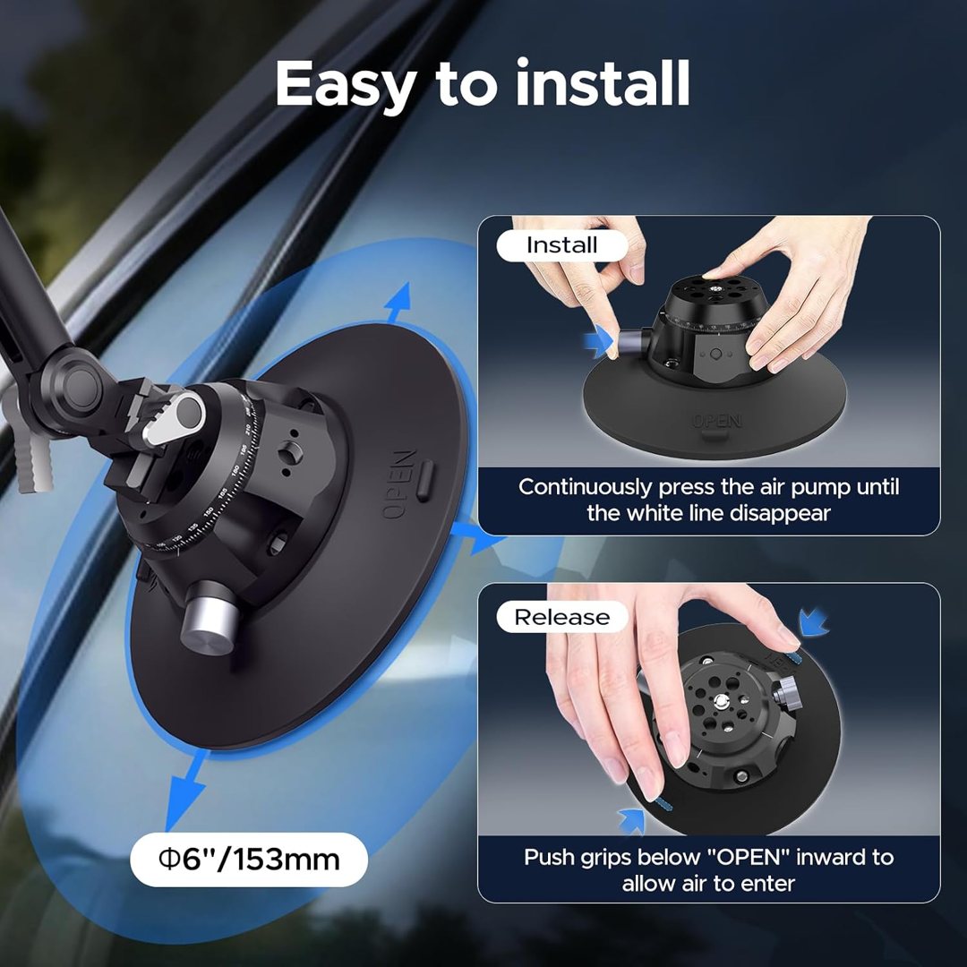 EMART Shock Absorber Arm Car Camera Mount with 6” Suction Cup — frame 5