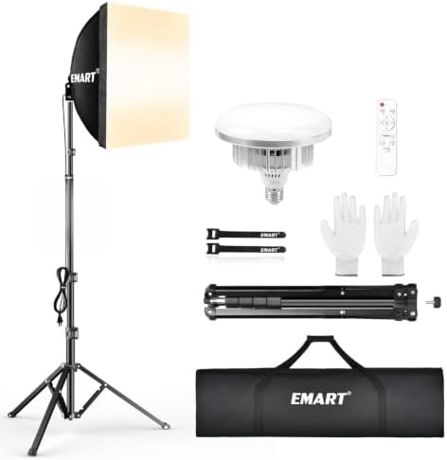 EMART Softbox Lighting Kit 135W 16"x16" Softbox for Photography Light 1Pack