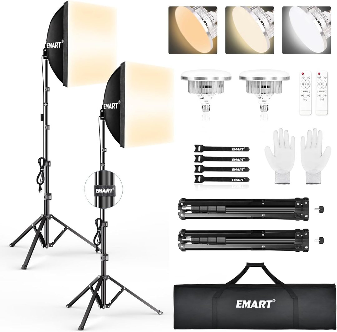 EMART Softbox Lighting Kit 135W 16"x16" Softbox for Photography Light 2Pack — frame 2