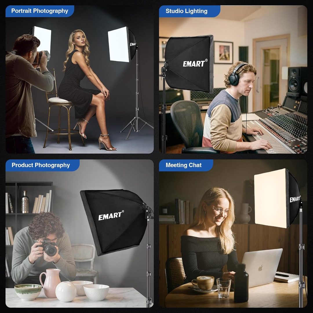 EMART Softbox Lighting Kit 135W 16"x16" Softbox for Photography Light 2Pack — frame 3
