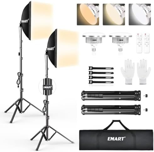 EMART Softbox Lighting Kit 135W 16"x16" Softbox for Photography Light 2Pack — frame 1