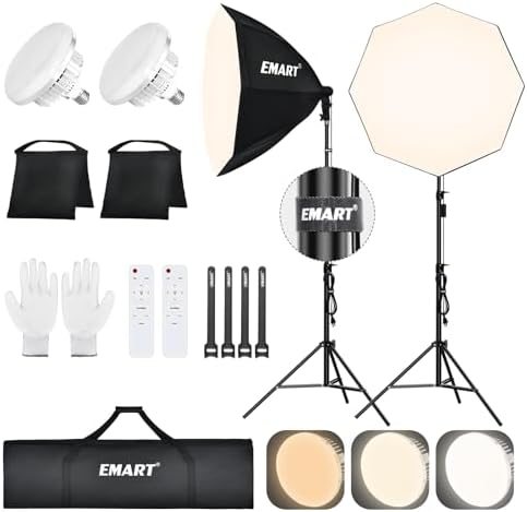 EMART Softbox Lighting Kit, 135W 25.5" Octa Soft Box for Photography 2Pack — frame 1