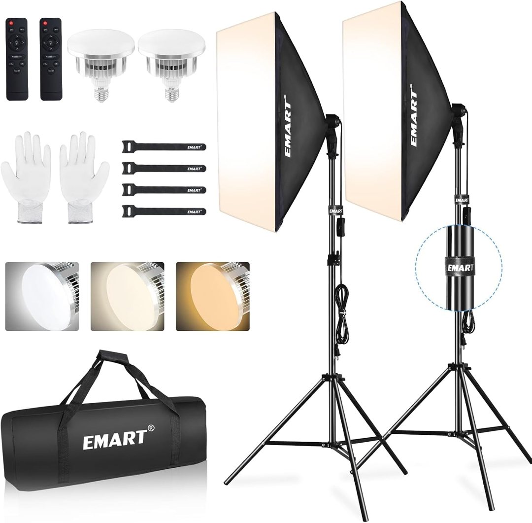 EMART Softbox Lighting Kit, 85W 20"x28" Softbox for Photography Light 2Pack — frame 2
